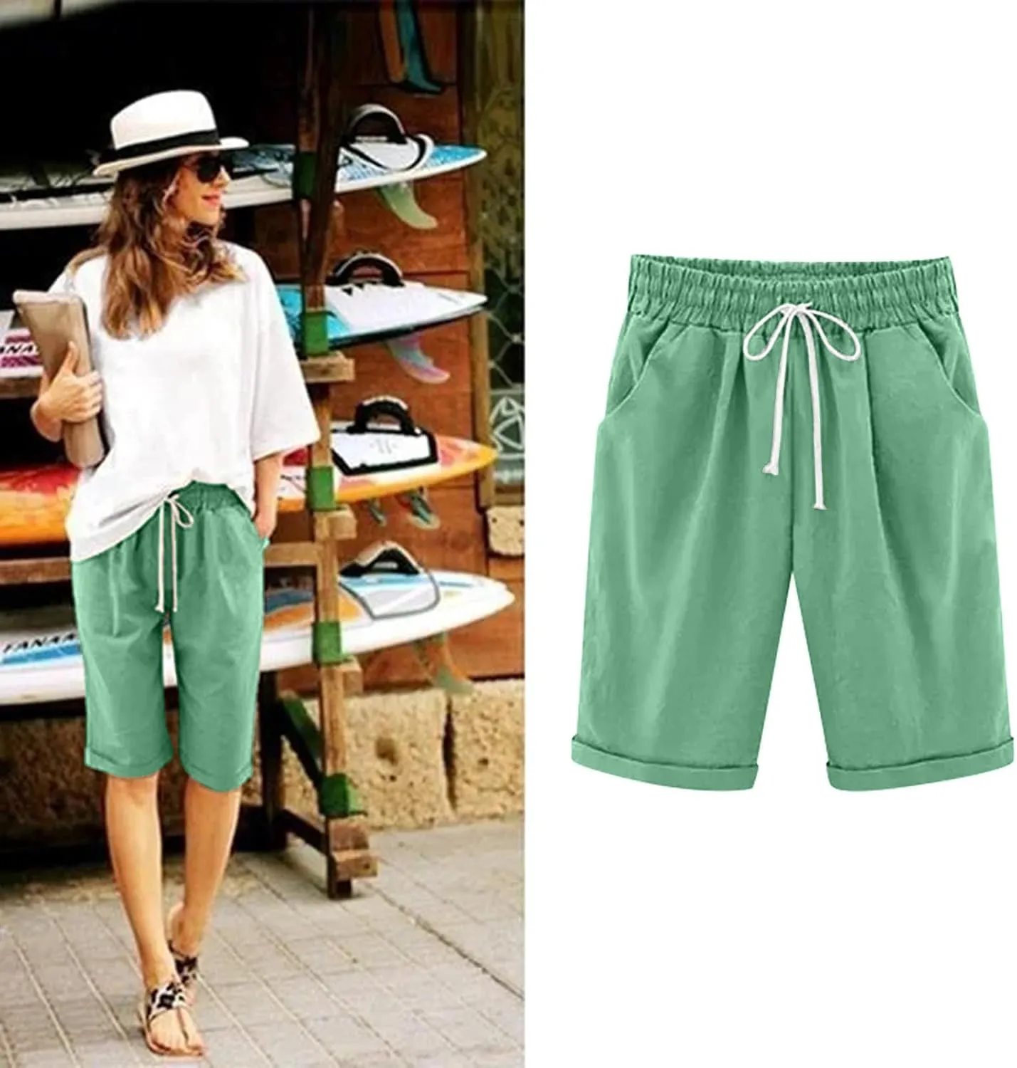 Women Wide Leg Linen Pants 2025 Summer High Waisted Palazzo Pants Office Loose Flowy Trouser with Pockets