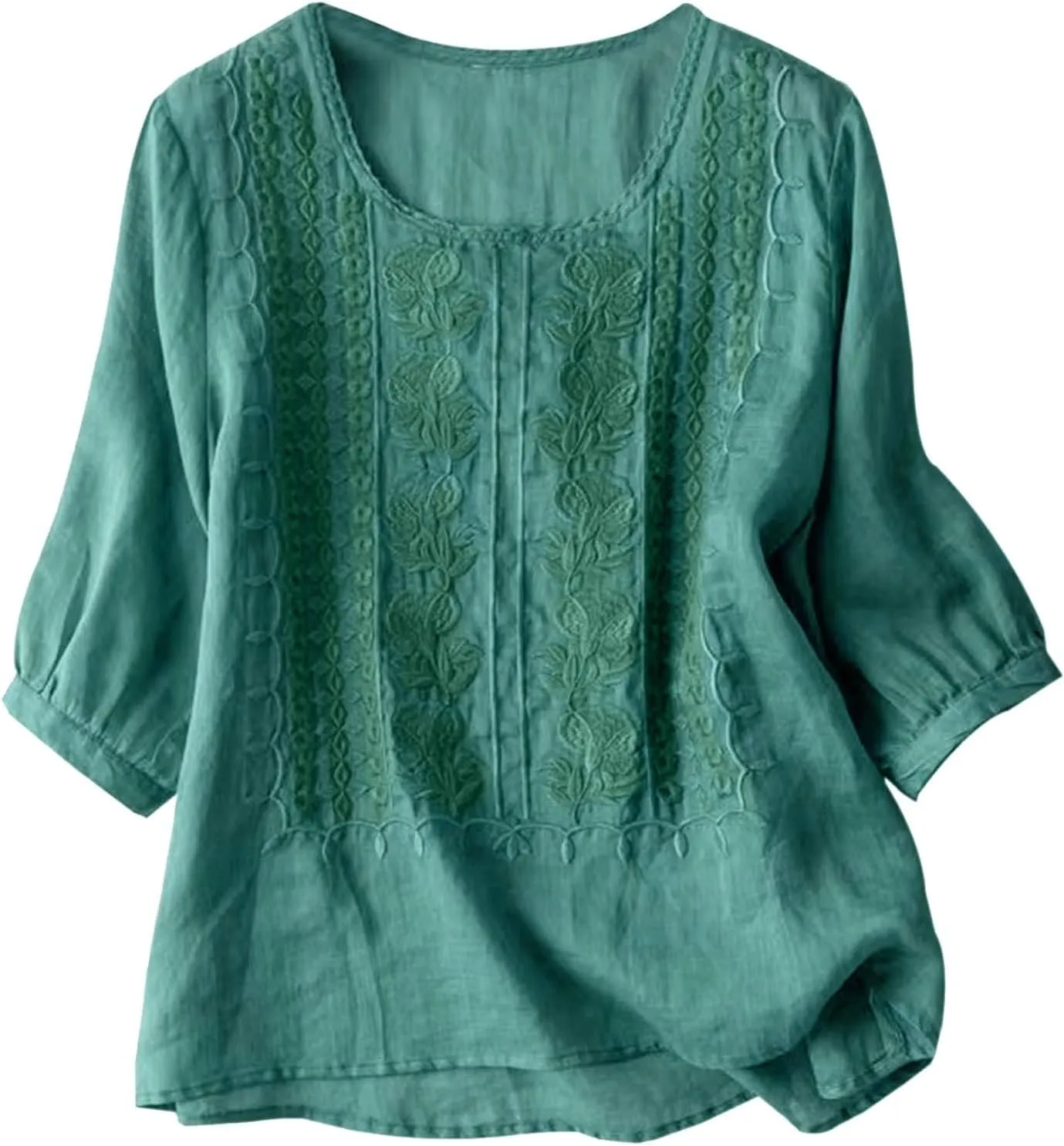 Women's Button Down Shirt V Neck Long Sleeve Linen Summer Casual Business Blouses Top Loose Fit Tee Shirts