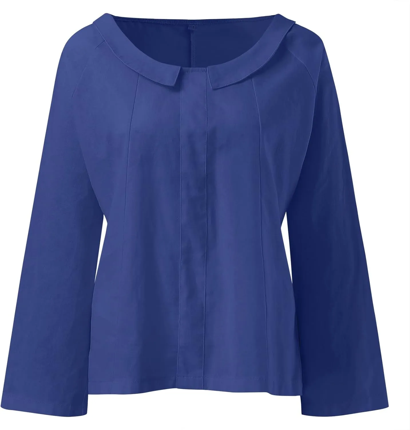 Women's Button Down Shirts Plain Long Sleeve Linen Summer Casual Oversized Blouse Tops Loose Fit Tee Tops
