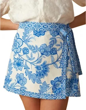 Womens Floral Wrap Short Skirt Summer Beach Mini Skirt Casual Knot Side High Waist A Line Vacation Outfits Skorts