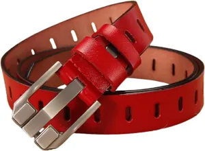 Women's Genuine Leather Belt, Vintage Pin Buckle Reversible Leather Belts, Waistband for Daily Wear