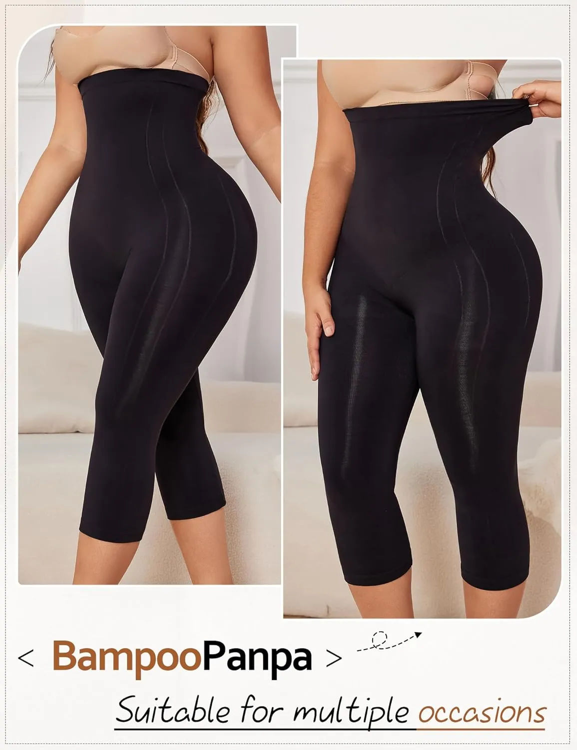 Women's High Waist Compression Leggings, Seamless Shapewear, Tummy Control Body Shaper