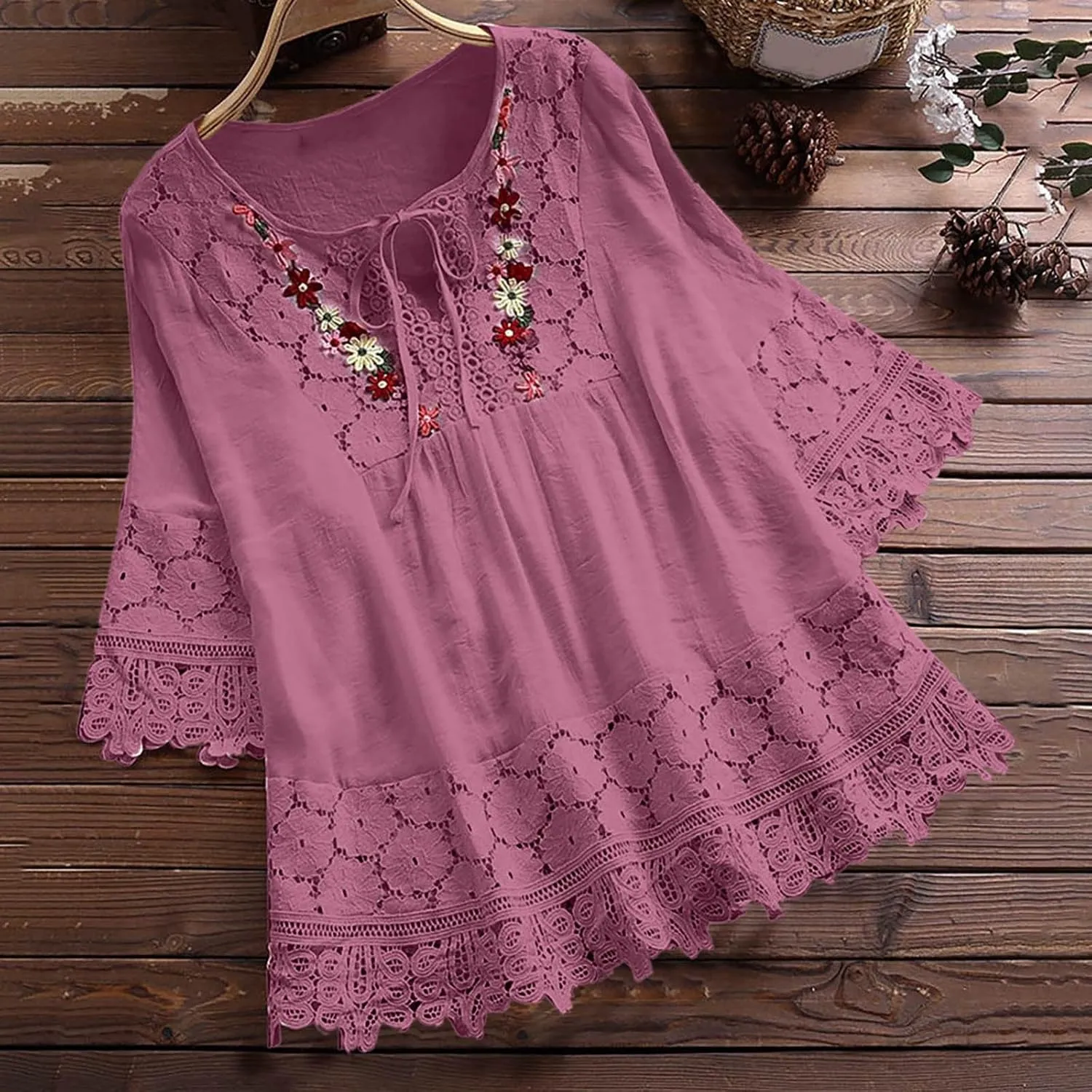 Womens Linen Shirts Summer Linen Button Down Short Sleeve T-Shirt Casual Loose Lightweight Round Neck Blouses