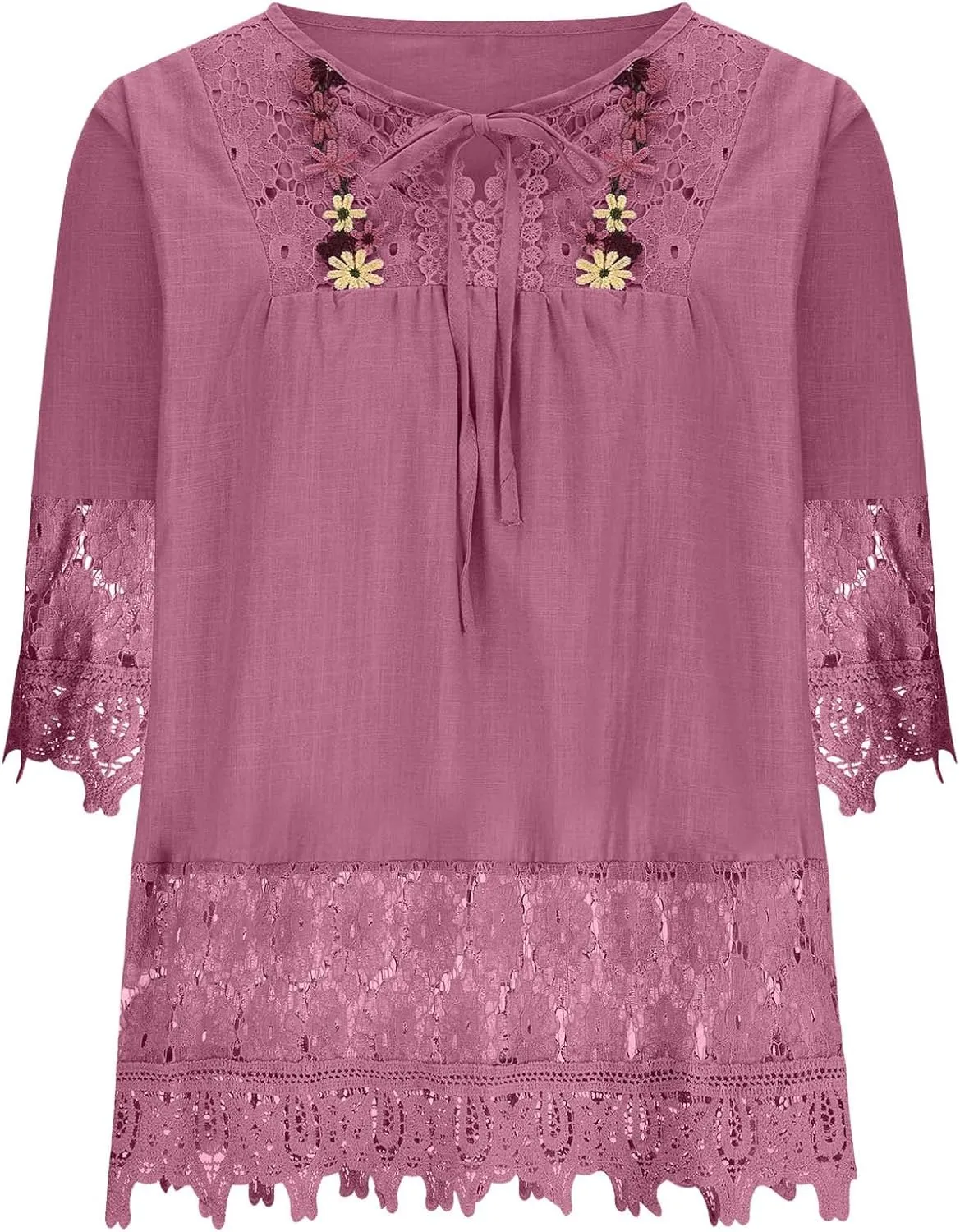 Womens Linen Shirts Summer Linen Button Down Short Sleeve T-Shirt Casual Loose Lightweight Round Neck Blouses