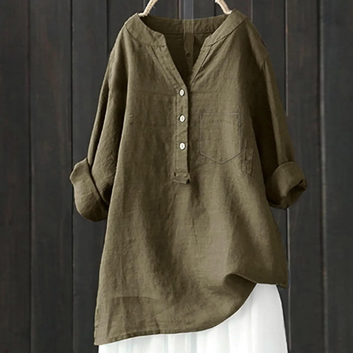 Women's Linen Shirts Summer Linen Embroidery Floral Short Sleeve T Shirts Casual Loose Henley V Neck Blouses