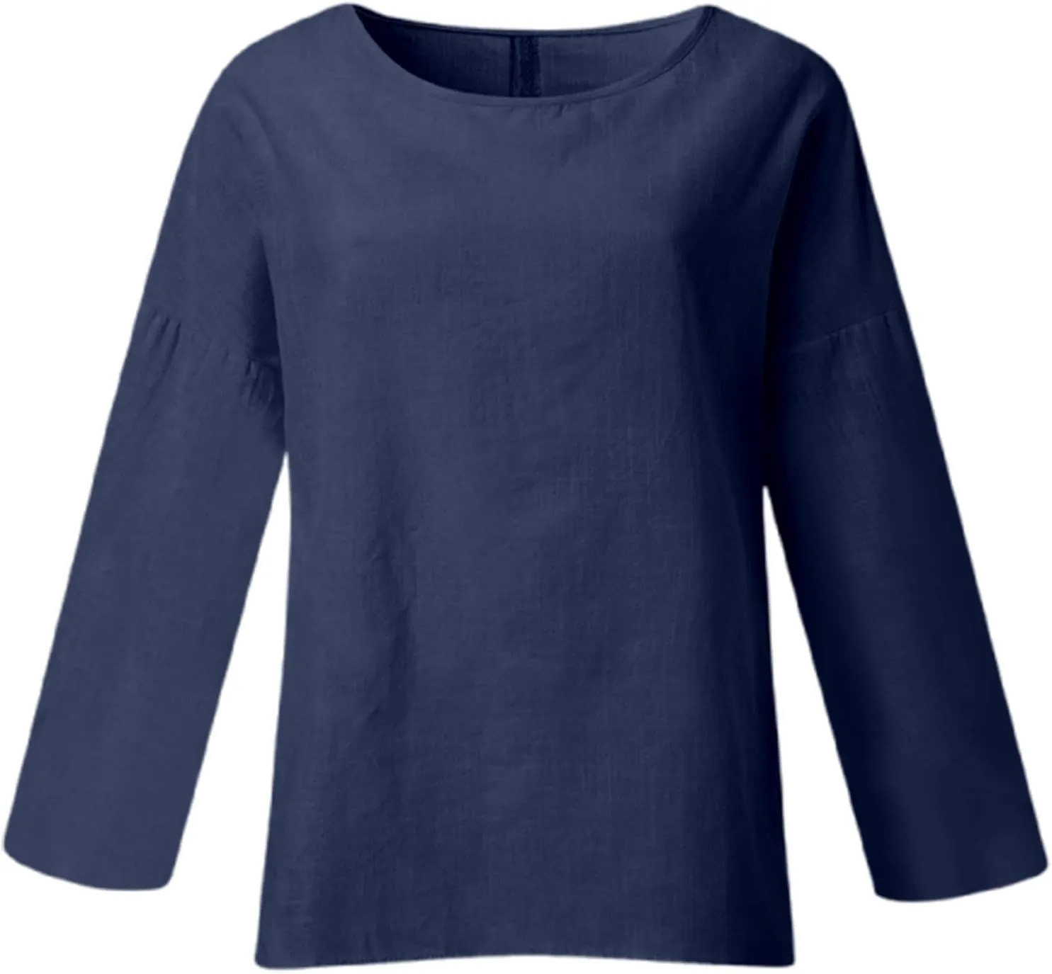 Women's Linen Shirts V-Neck Button Down Blouses Collared 2025 Fashion Tops Long Sleeve Loose Fit T Shirt