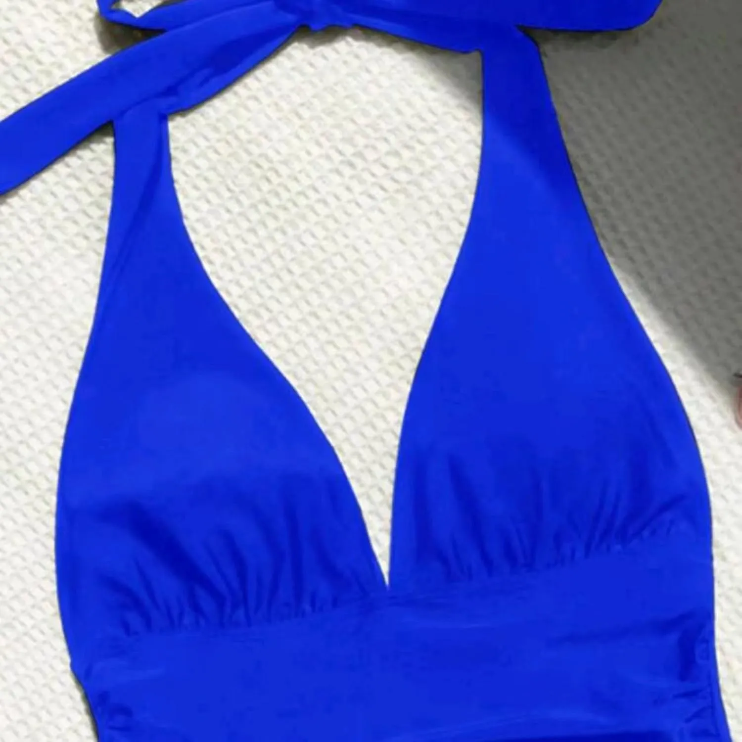 Women's One Piece Swimsuits Halter Tummy Control Bathing Suits Deep V Neck Backless Swimwear Solid Slimming Beachwear