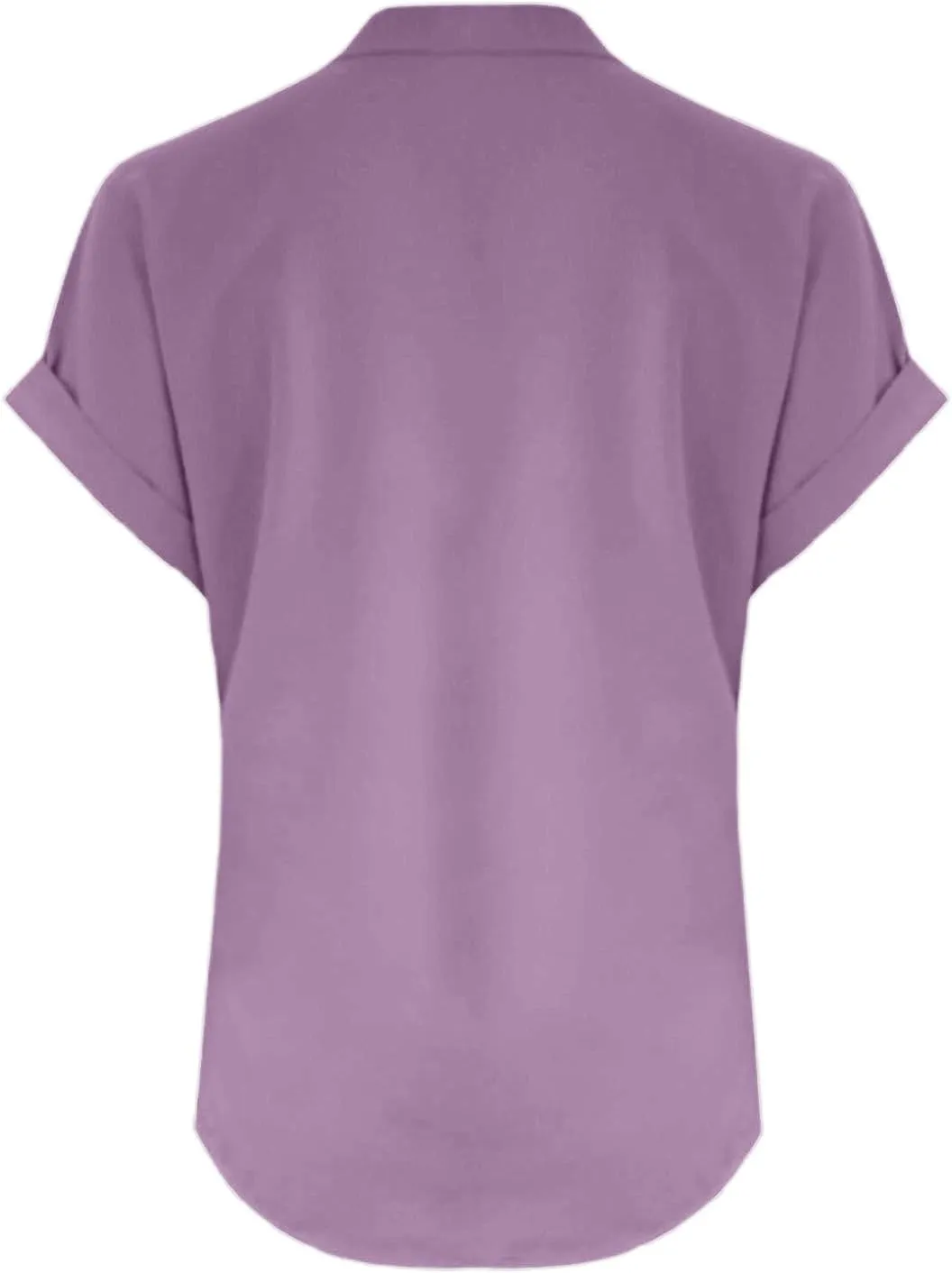 Womens Short Sleeve Cotton Linen Shirts Casual V Neck Dressy T-Shirt Boho Loose Summer Tshirt