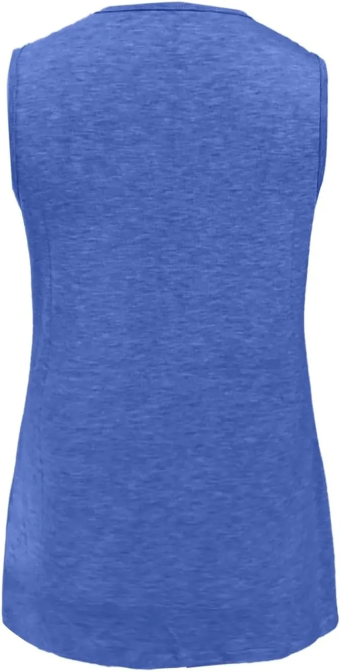 Womens Summer Tank Top Solid Color 2025 Vacation Sleeveless V Neck Loose Tee Beach Clothes Fashion Outfits