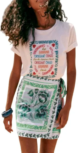 Womens Summer Wrap Mini Skirt Boho Floral Printed Knot Side High Waist A Line Casual Beach Short Skirt
