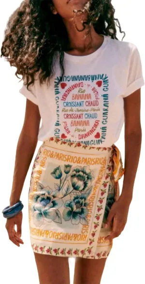 Womens Summer Wrap Mini Skirt Boho Floral Printed Knot Side High Waist A Line Casual Beach Short Skirt
