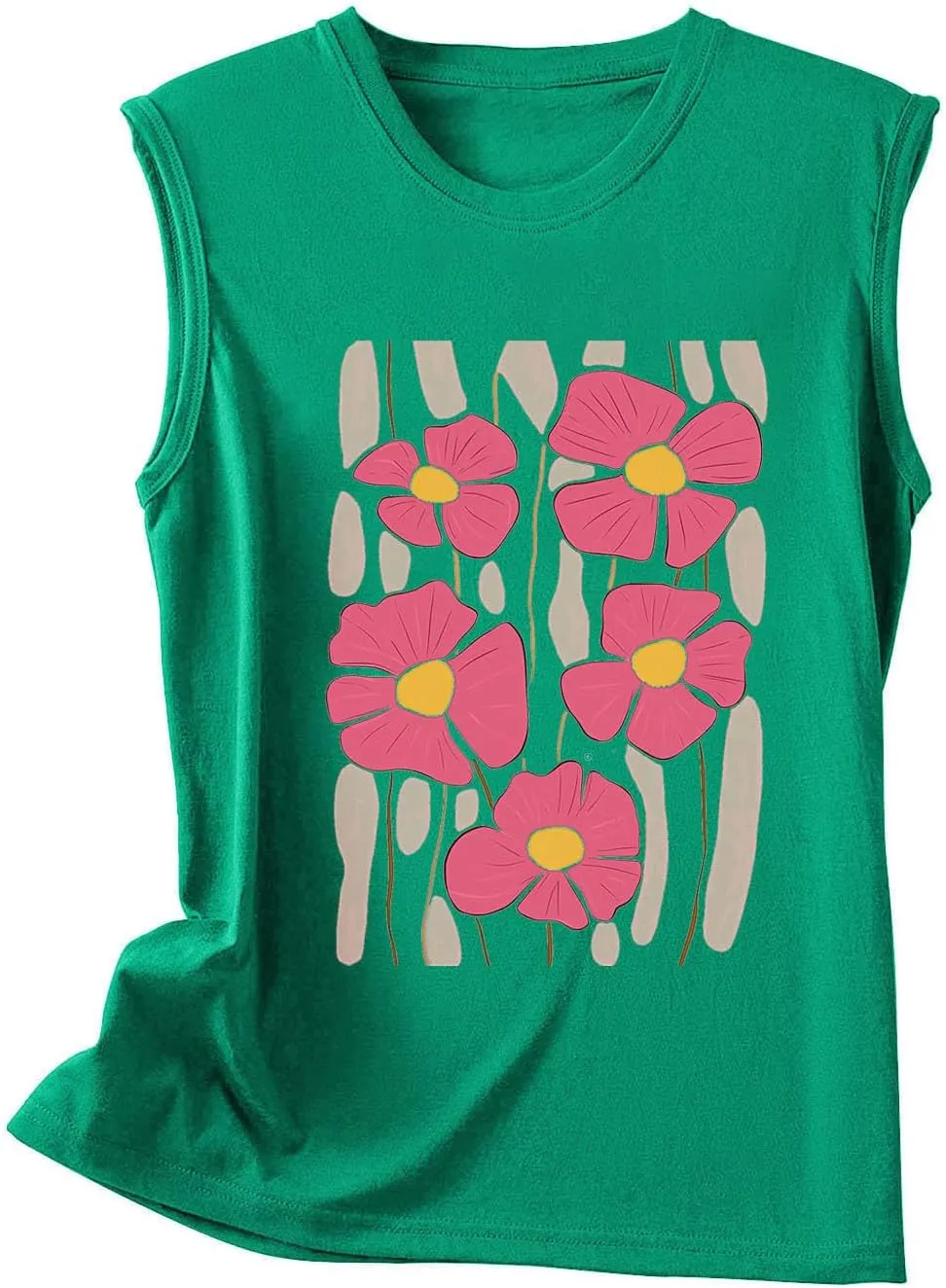Womens Tank Tops Loose Fit Summer Cute Graphic Sleeveless Shirts Workout Basic Tunic Fashion Outfits