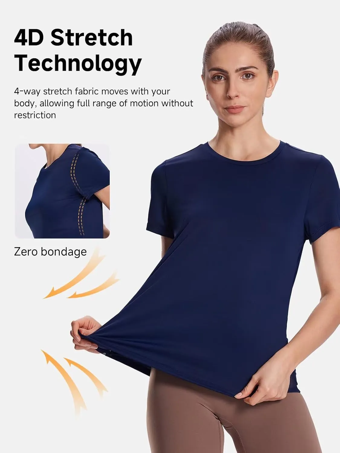 Women's UPF50  Mesh Workout Top - Soft Breathable Crew Neck Short Sleeve for Yoga Gym & Casual Summer Athletic