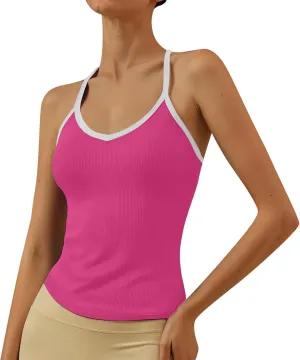 Womens V Neck Sexy Tank Tops Summer Workout Yoga Casual Shirts Sleeveless Tops Lightweight Fashion Basic Tees