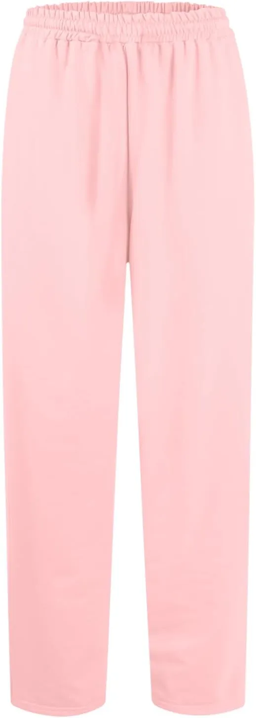Women's Wide Leg Sweatpants Trendy Interior Drawstring Baggy Sweatpants Y2K Straight Leg Sweatpants with Pockets
