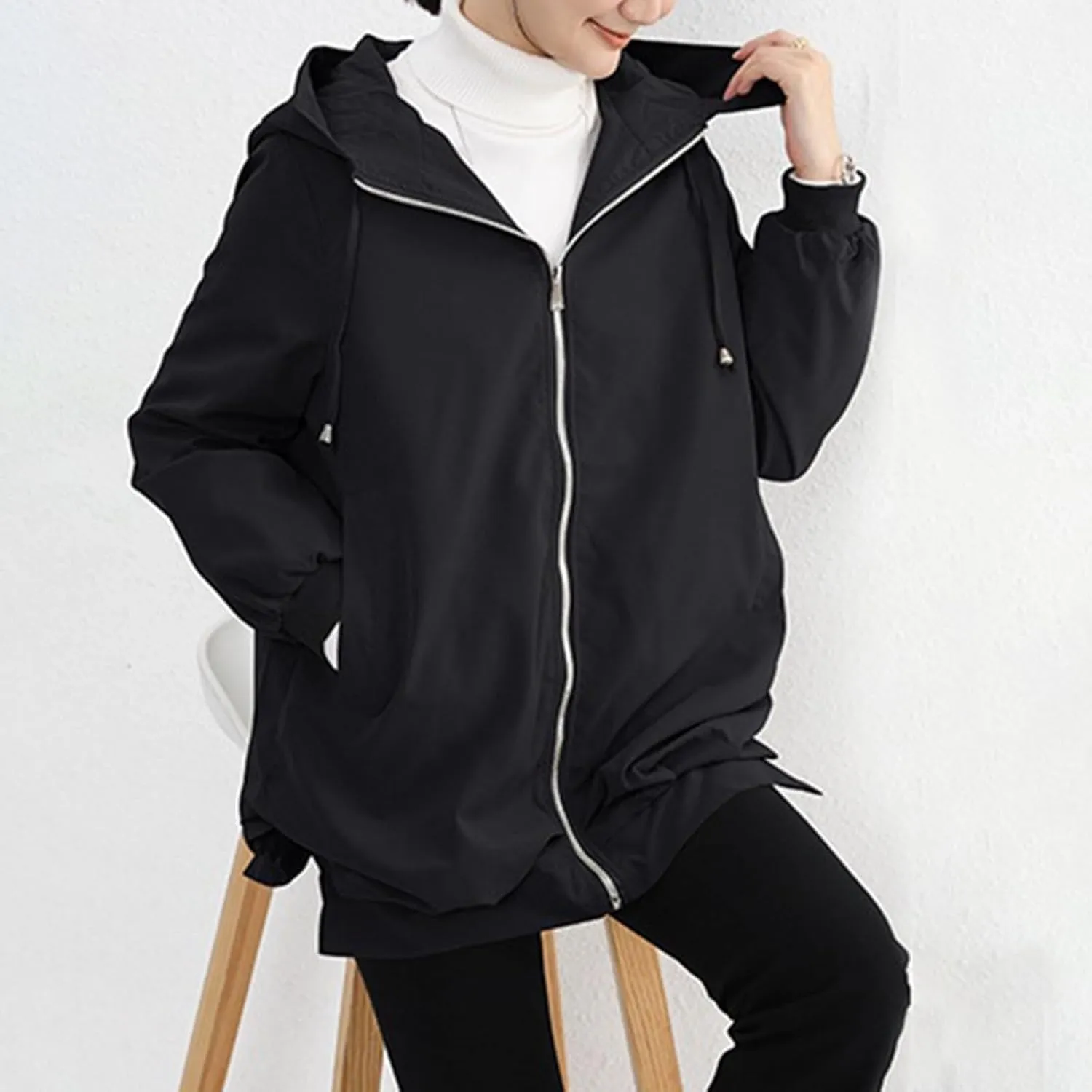 Womens Zip Up Hoodies Long Sleeve Oversized Sweatshirts Fashion Y2K Jacket Pockets 2024 Fall Outfits Fashion Clothes