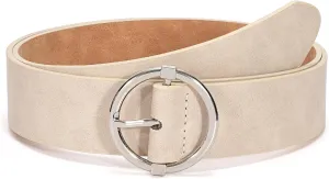 XZQTIVE Women Belts for Jeans Dress Casual Women Leather Belts with O-Ring Buckle 1.42" Width Plus Size Ladies Waist Belts