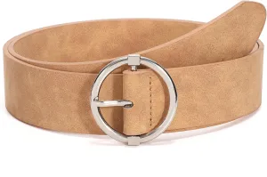 XZQTIVE Women Belts for Jeans Dress Casual Women Leather Belts with O-Ring Buckle 1.42" Width Plus Size Ladies Waist Belts