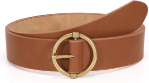 XZQTIVE Women Belts for Jeans Dress Casual Women Leather Belts with O-Ring Buckle 1.42" Width Plus Size Ladies Waist Belts