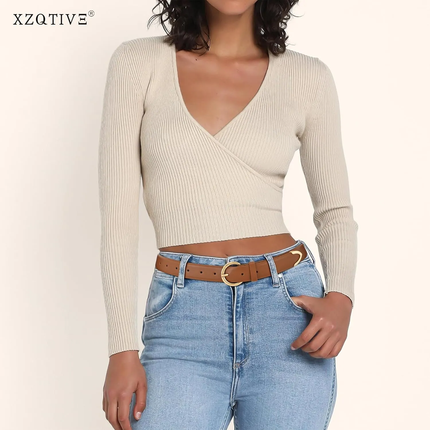 XZQTIVE Women’s Leather Belts for Jeans Pants Dresses Fashion Ladies Black Belt with Gold Buckle
