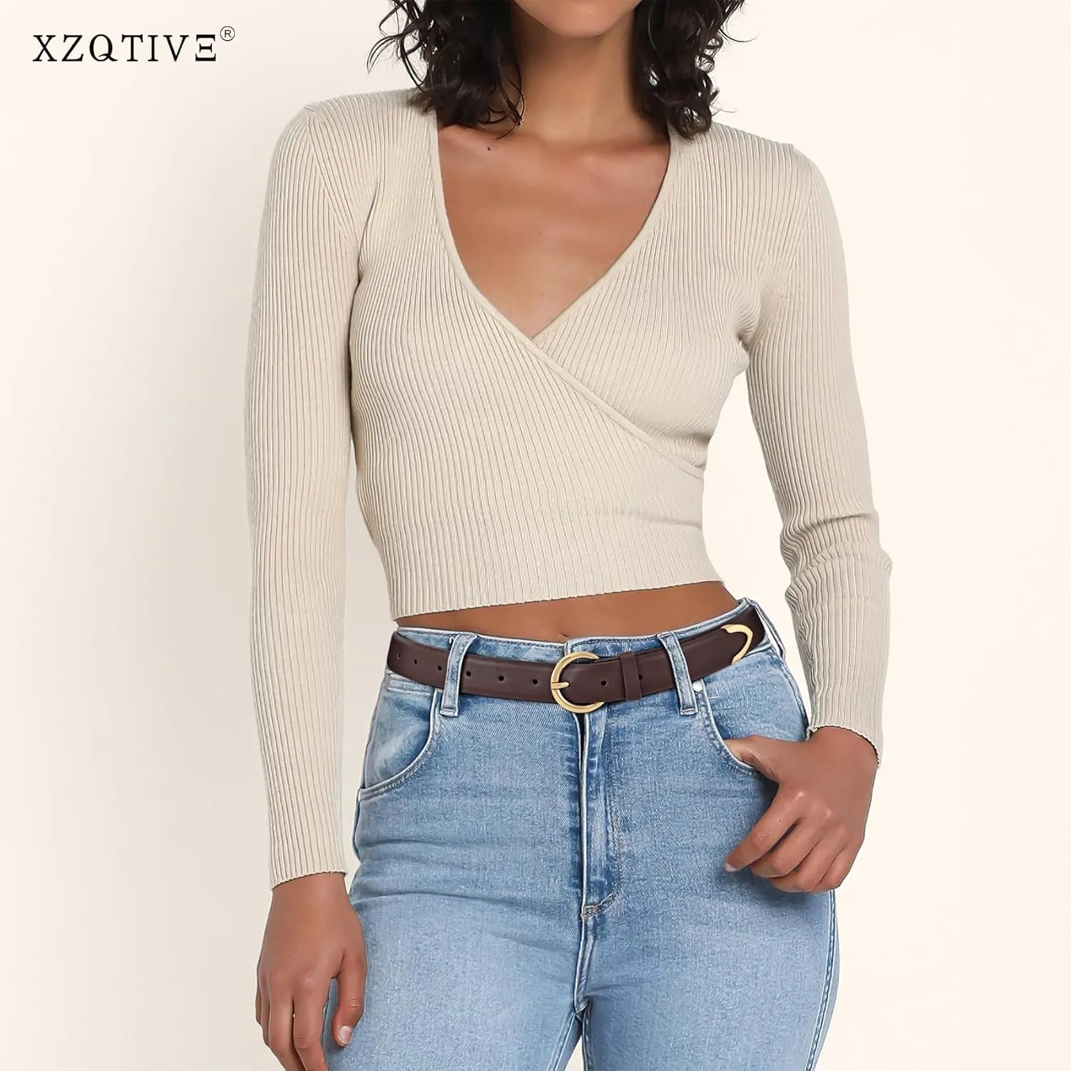 XZQTIVE Women’s Leather Belts for Jeans Pants Dresses Fashion Ladies Black Belt with Gold Buckle