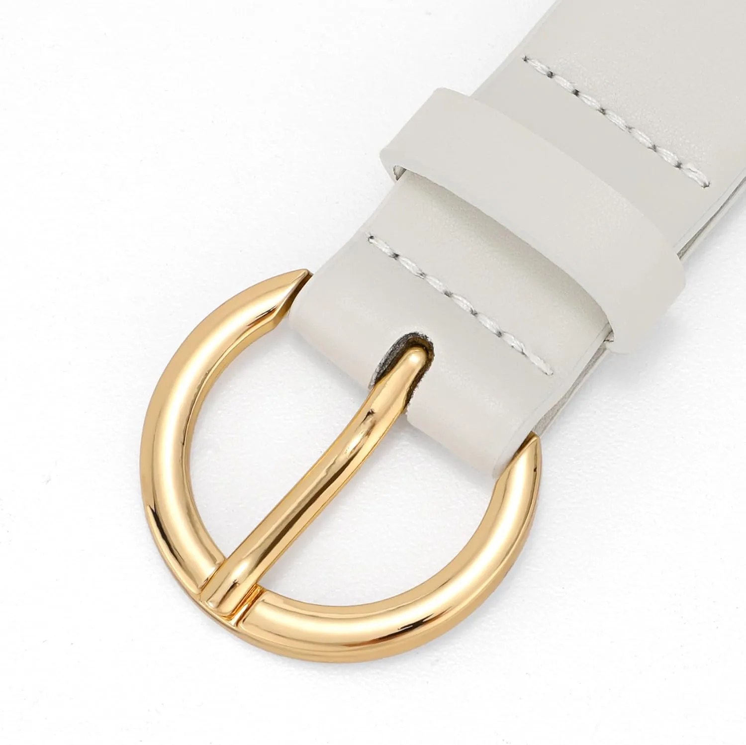XZQTIVE Women’s Leather Belts for Jeans Pants Dresses Fashion Ladies Black Belt with Gold Buckle