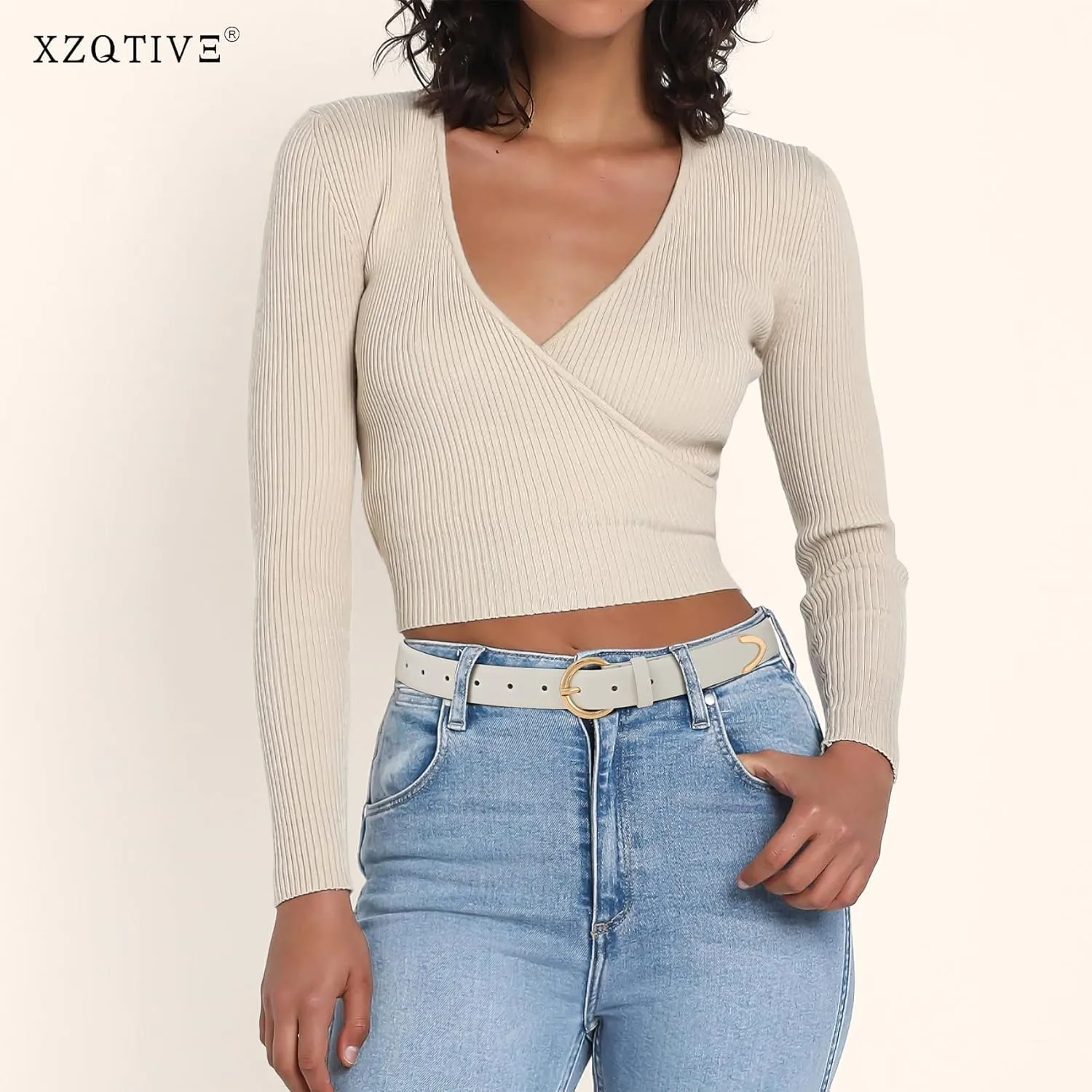 XZQTIVE Women’s Leather Belts for Jeans Pants Dresses Fashion Ladies Black Belt with Gold Buckle