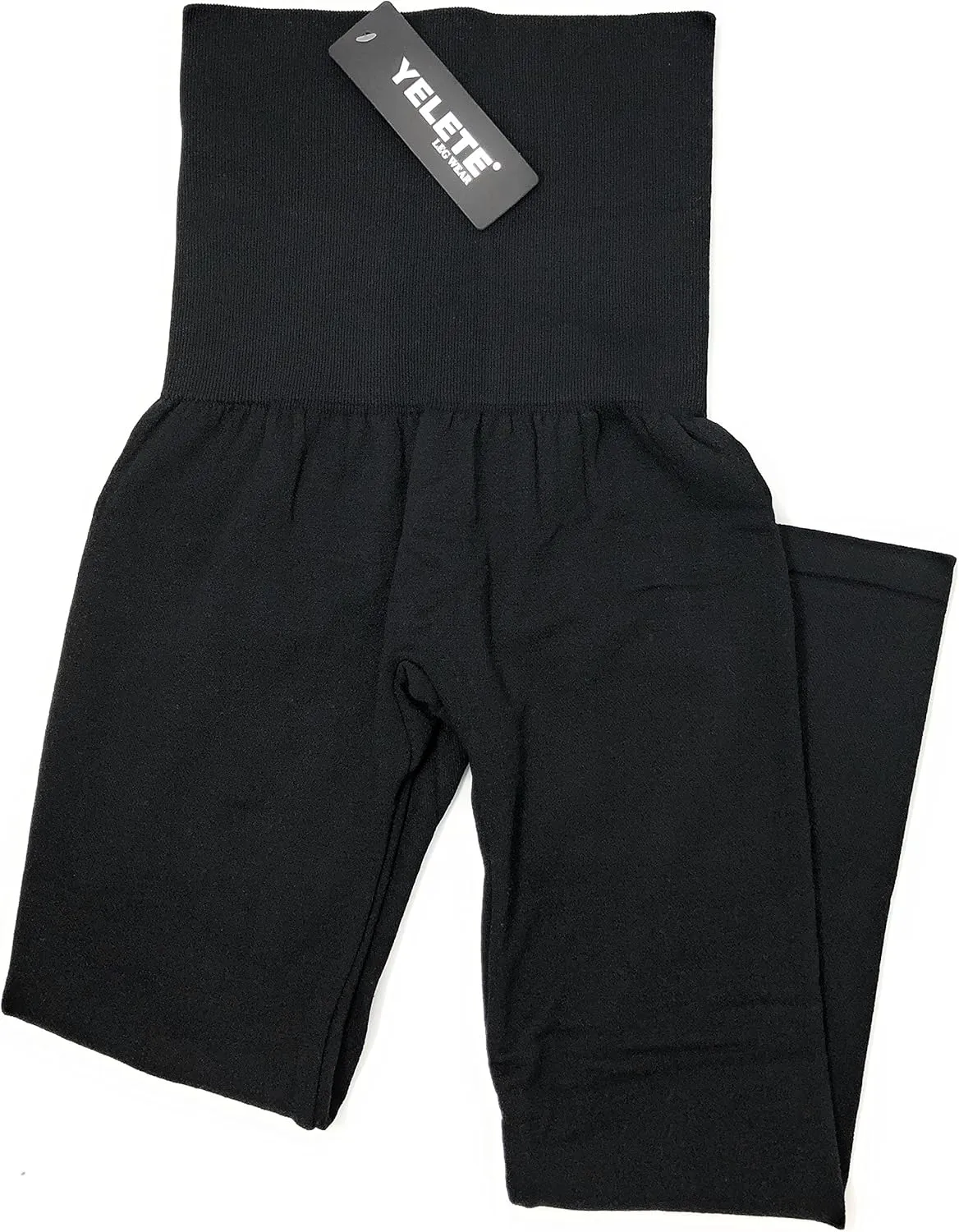 Yelete Legwear High Waist Compression Leggings With French Terry Lining, Plus Size
