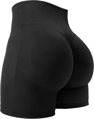 YEOREO Women High Waist Workout Yoga Gym Smile Contour Seamless Cycling Shorts