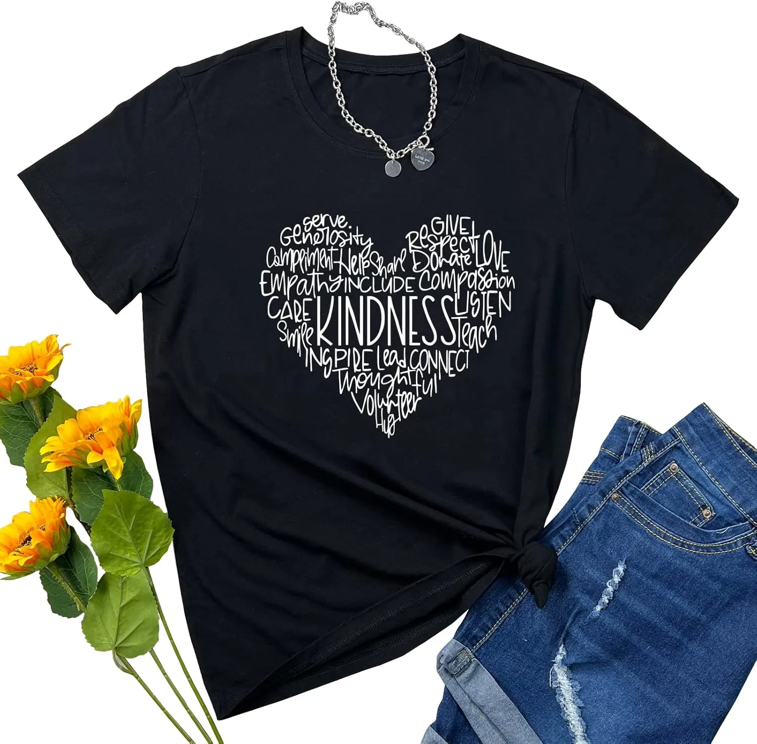 YITAN Women Graphic Tees Cute Shirts Casual Cotton Clothes