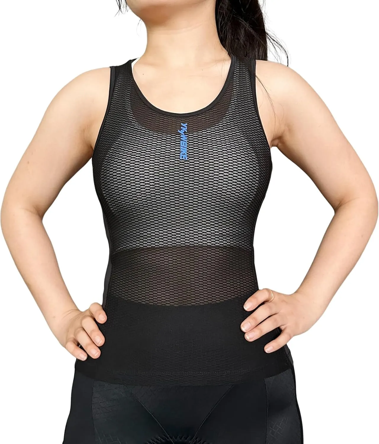 YKYWBIKE Cycling Base Layer Women Quick Dry Sleeveless Cycling Jersey Compression Mesh Undershirt Breathable Biker Shirts