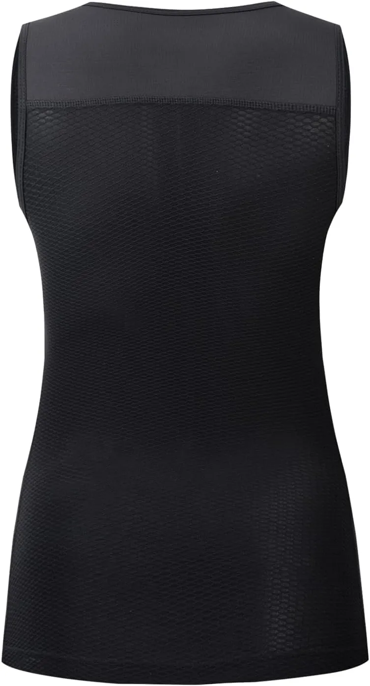 YKYWBIKE Cycling Base Layer Women Quick Dry Sleeveless Cycling Jersey Compression Mesh Undershirt Breathable Biker Shirts