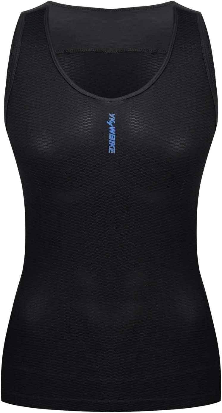YKYWBIKE Cycling Base Layer Women Quick Dry Sleeveless Cycling Jersey Compression Mesh Undershirt Breathable Biker Shirts