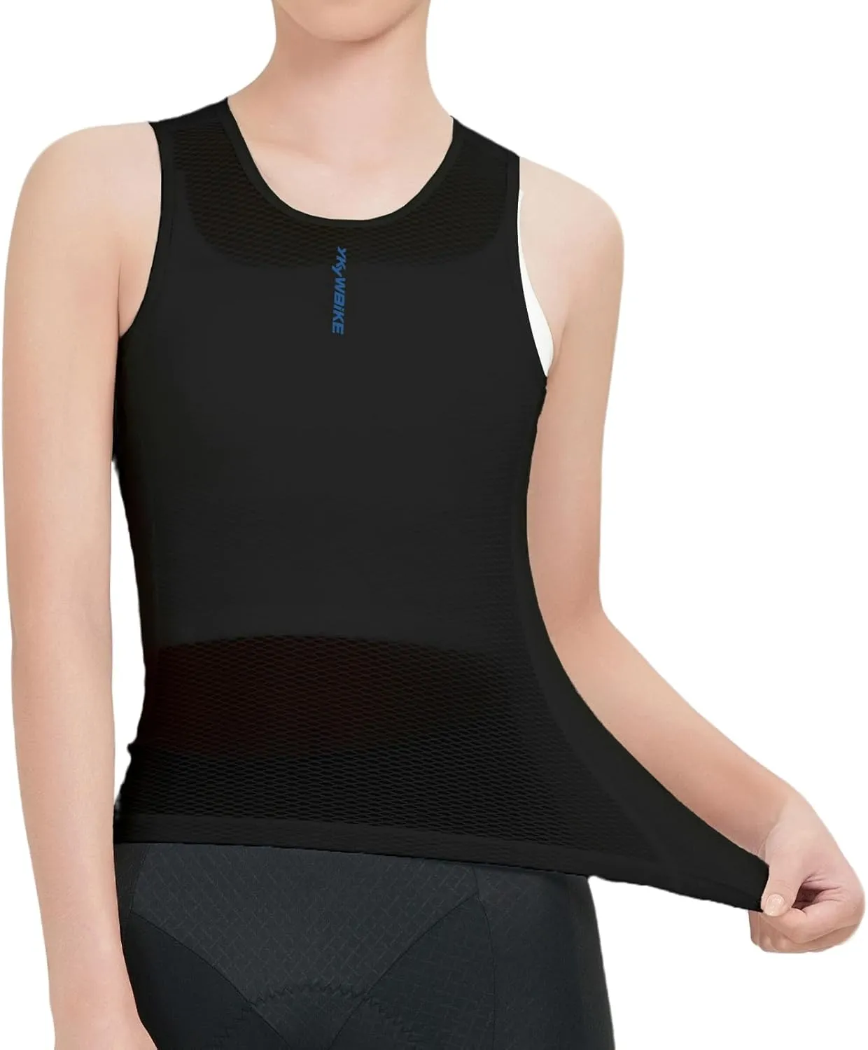 YKYWBIKE Cycling Base Layer Women Quick Dry Sleeveless Cycling Jersey Compression Mesh Undershirt Breathable Biker Shirts