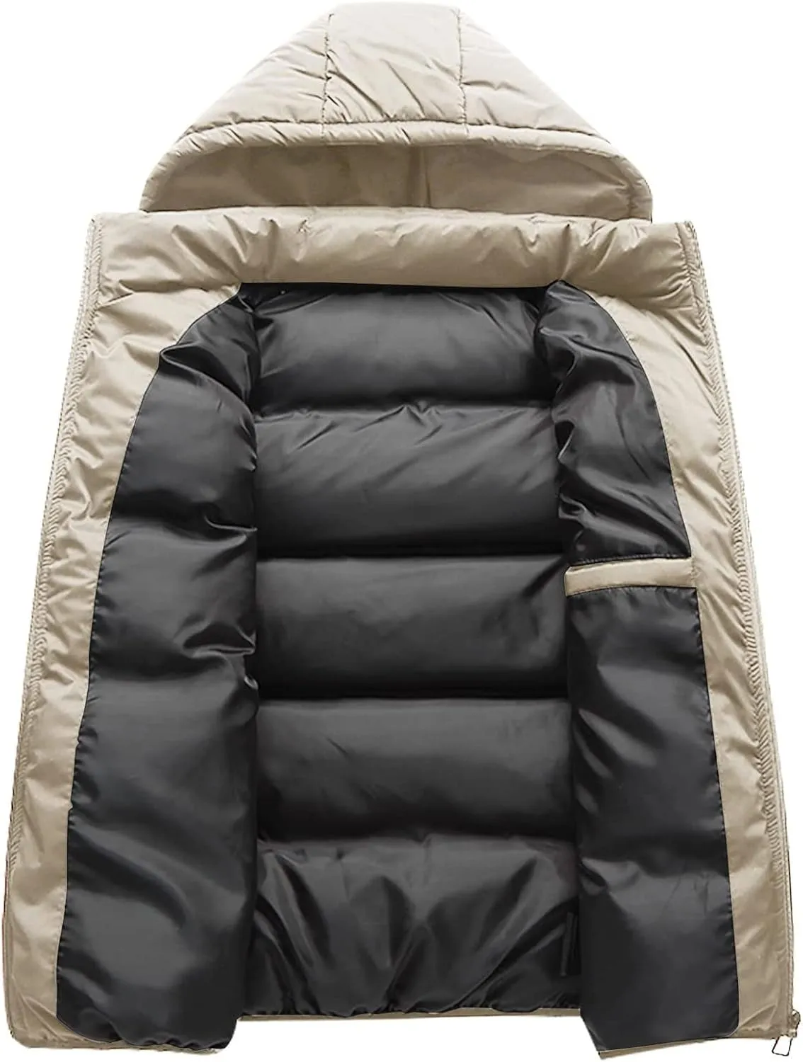 Ymosrh Men's Outerwear Vests Quilted Winter Vest Thicken Sleeveless Jacket With Hood Coats Puffer Vests, S-2XL