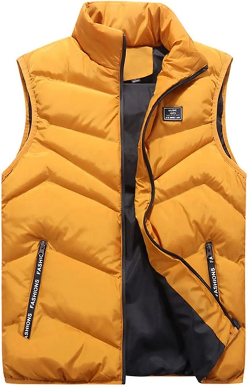 Ymosrh Men's Puffer Vest Outdoor Casual Stand Collar Vests for Padded Jacket Coat Vest Light, S-4XL