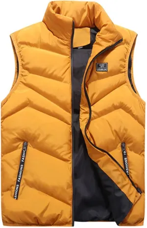 Ymosrh Men's Puffer Vest Outdoor Casual Stand Collar Vests for Padded Jacket Coat Vest Light, S-4XL