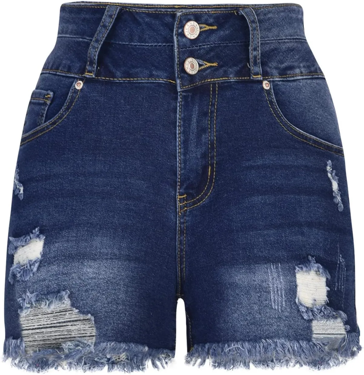 ZDRZK Womens Denim Shorts High Waisted Ripped Distressed Stretchy Jean Shorts with Pockets Dressy Casual Summer