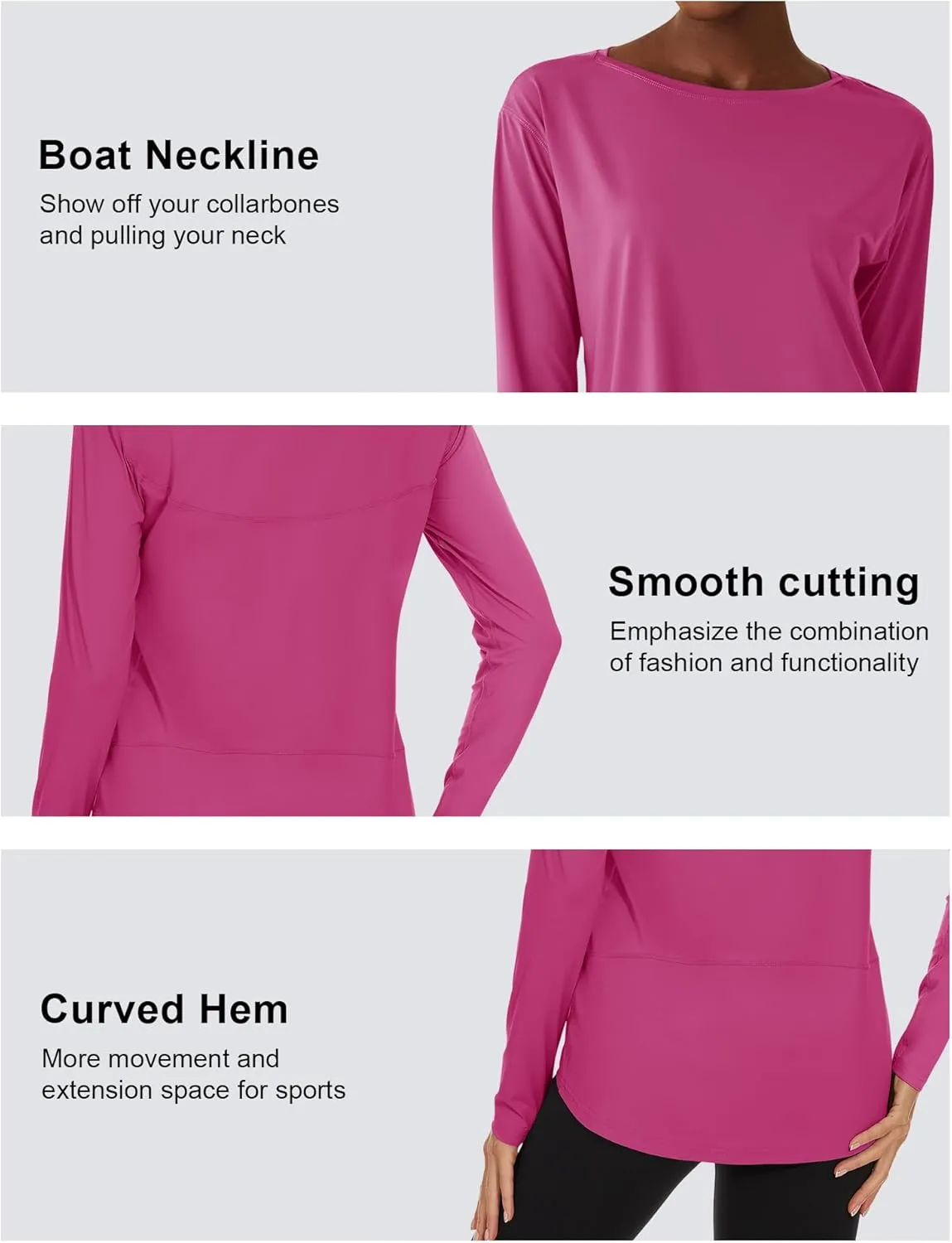 ZHENWEI Long Sleeve UV Protection Quick Dry T-Shirt Lightweight Sun Shirts for Women Outdoor Hiking Running