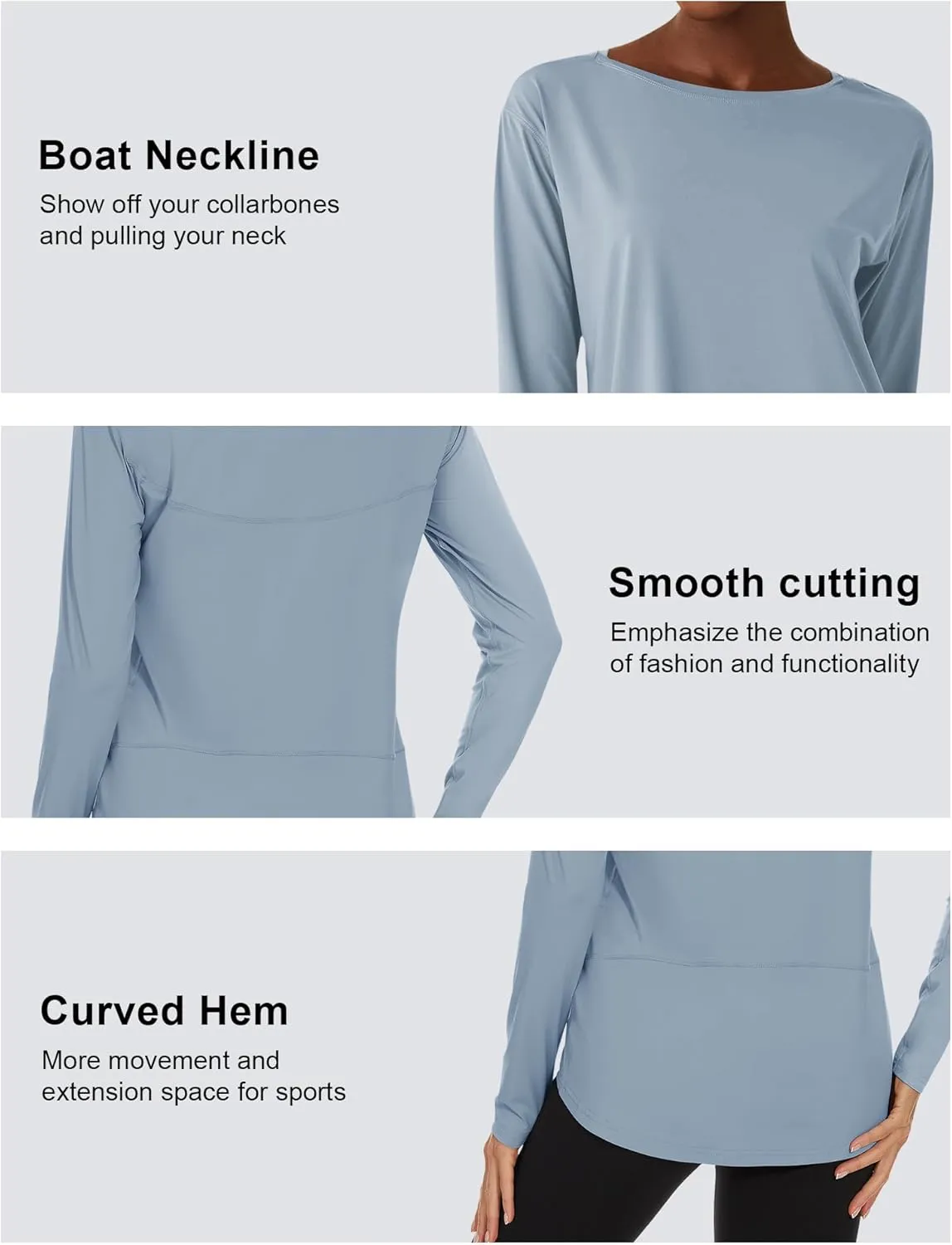 ZHENWEI Long Sleeve UV Protection Quick Dry T-Shirt Lightweight Sun Shirts for Women Outdoor Hiking Running